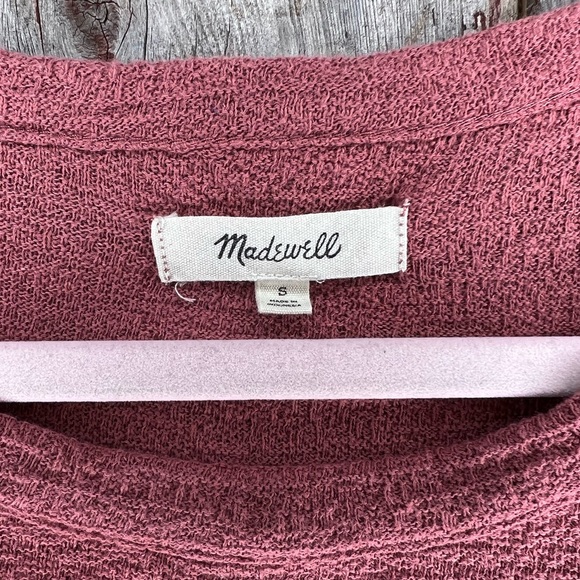 Madewell Smocked Bell Sleeve 100% Cotton Top in Autumn Berry/ Mauve sz S - Picture 7 of 12